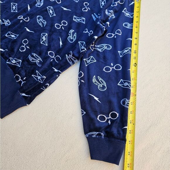 Harry Potter Navy Blue and White Velour Long Sleeve Top and Jogger Pants Set - Picture 6 of 16